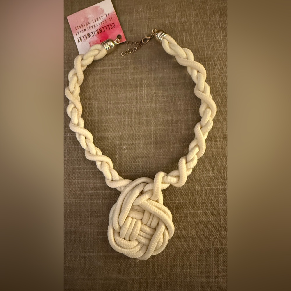 Cream nautical knot necklace